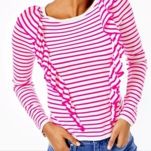 Lilly Pulitzer Ruth Ruffle Striped Sweater